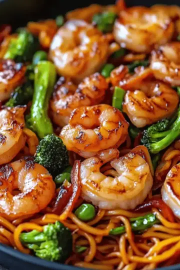 High-Protein Shrimp Stir Fry with Noodles