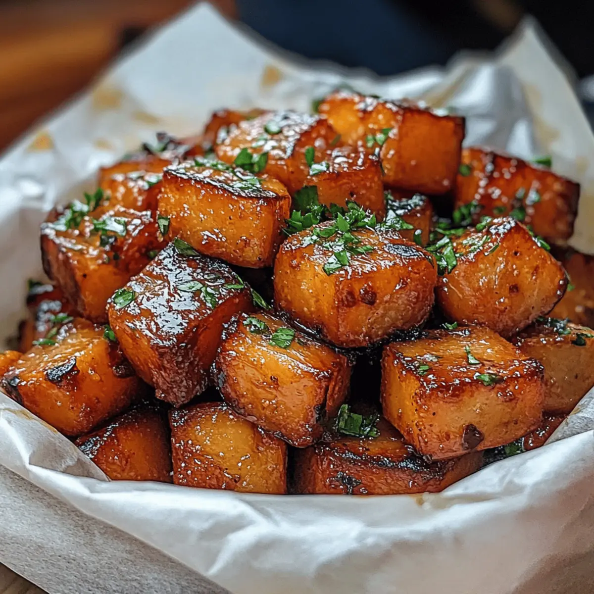 Roasted Sweet Potatoes with Cinnamon & Honey