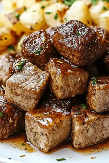 Garlic Butter Steak Bites and Potatoes