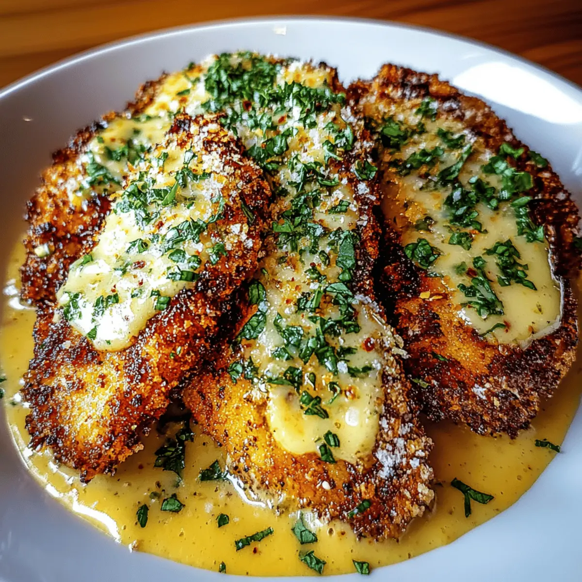 Crispy Parmesan Chicken with Garlic Sauce