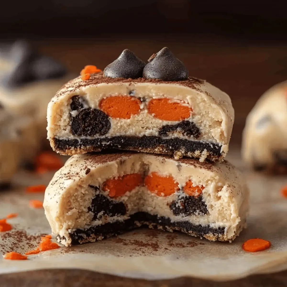 Halloween Oreo Stuffed Chocolate Chip Cookies