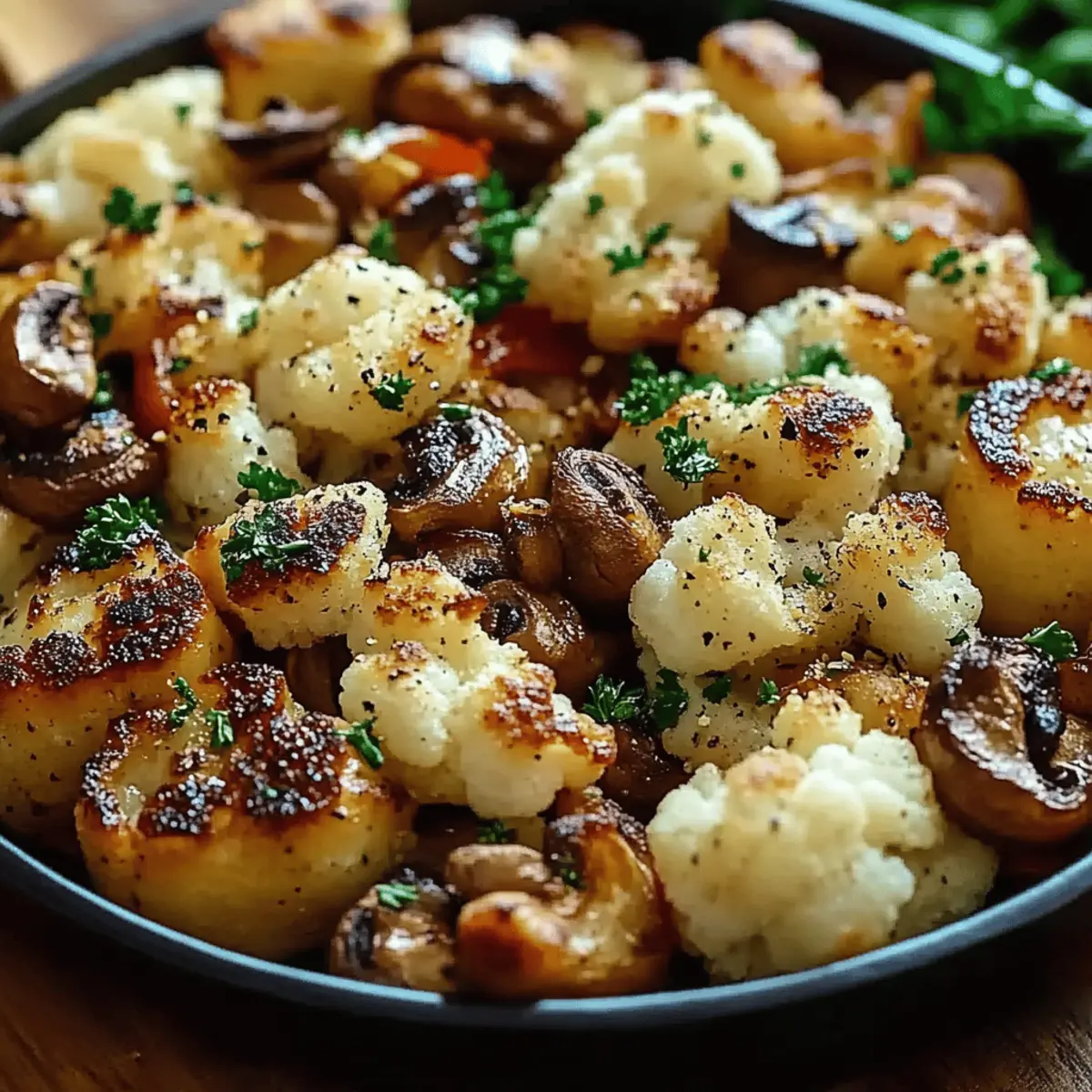 Garlic Cauliflower Mushroom Skillet