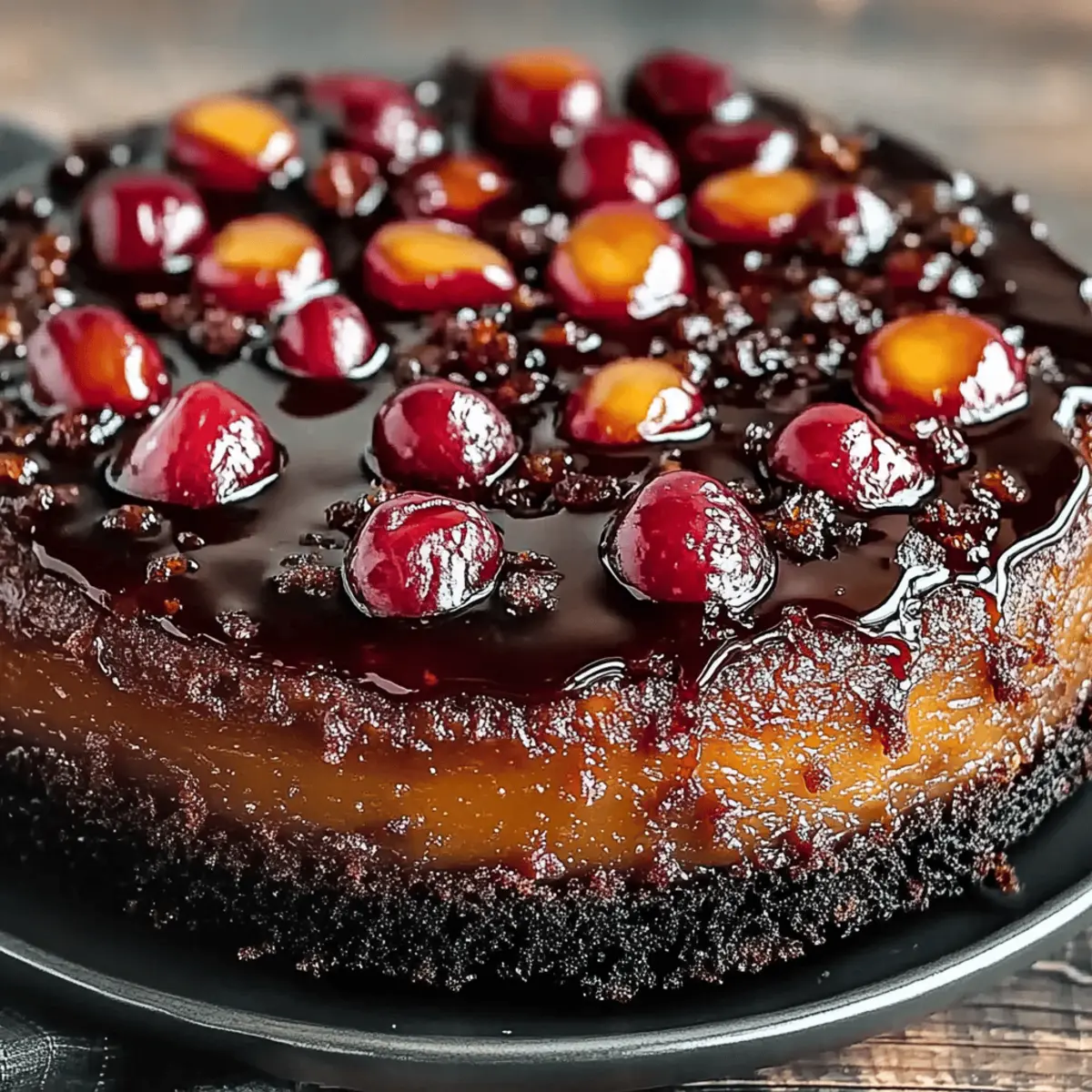 Chocolate Cherry Upside Down Cake
