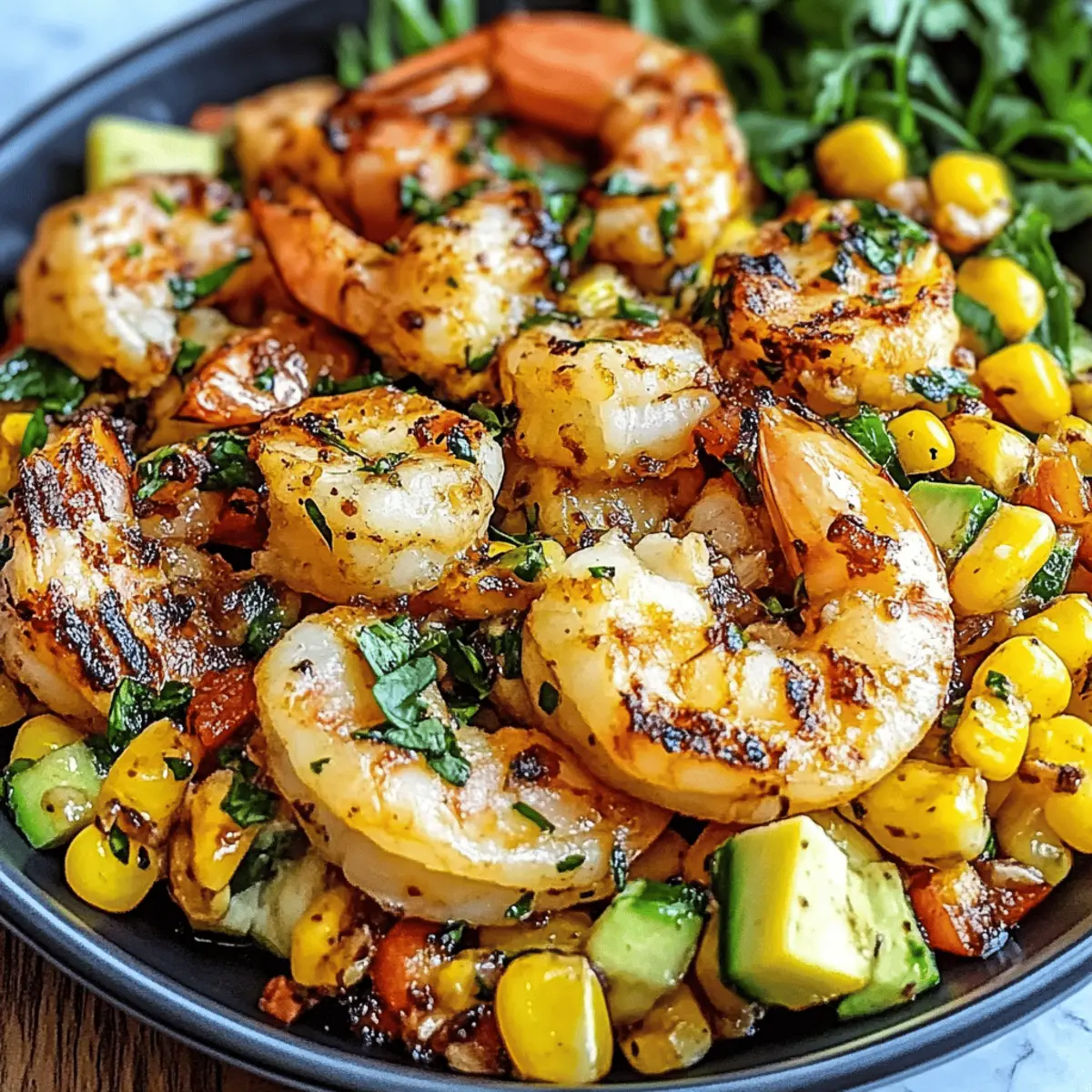 Avocado Corn Salad With Grilled Shrimp