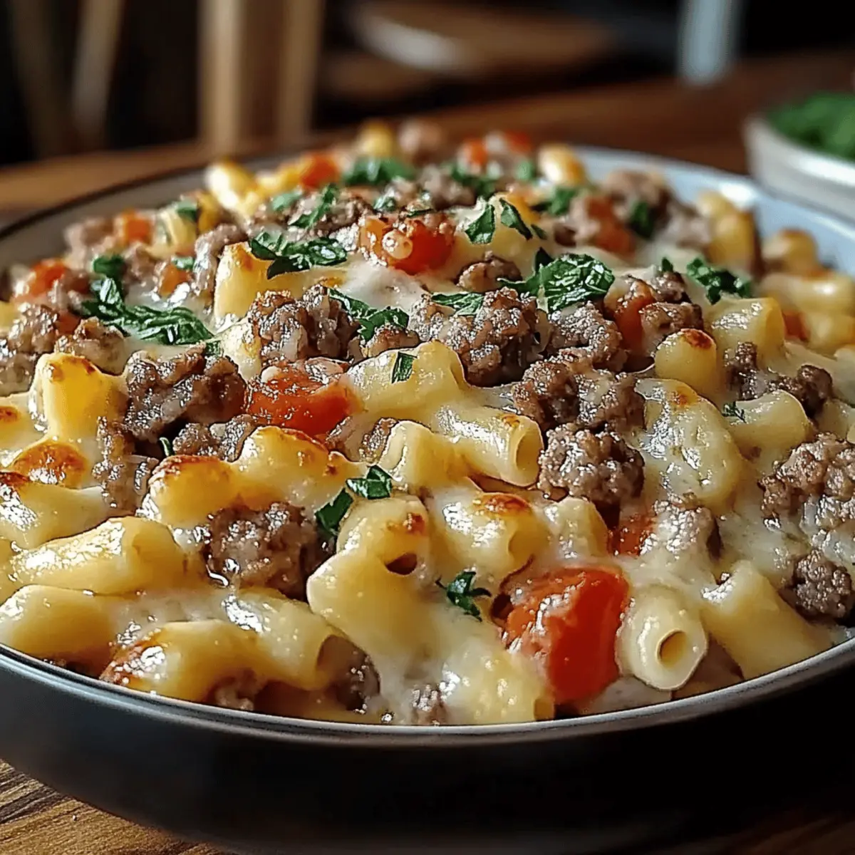 Loaded Cheeseburger Alfredo Pasta