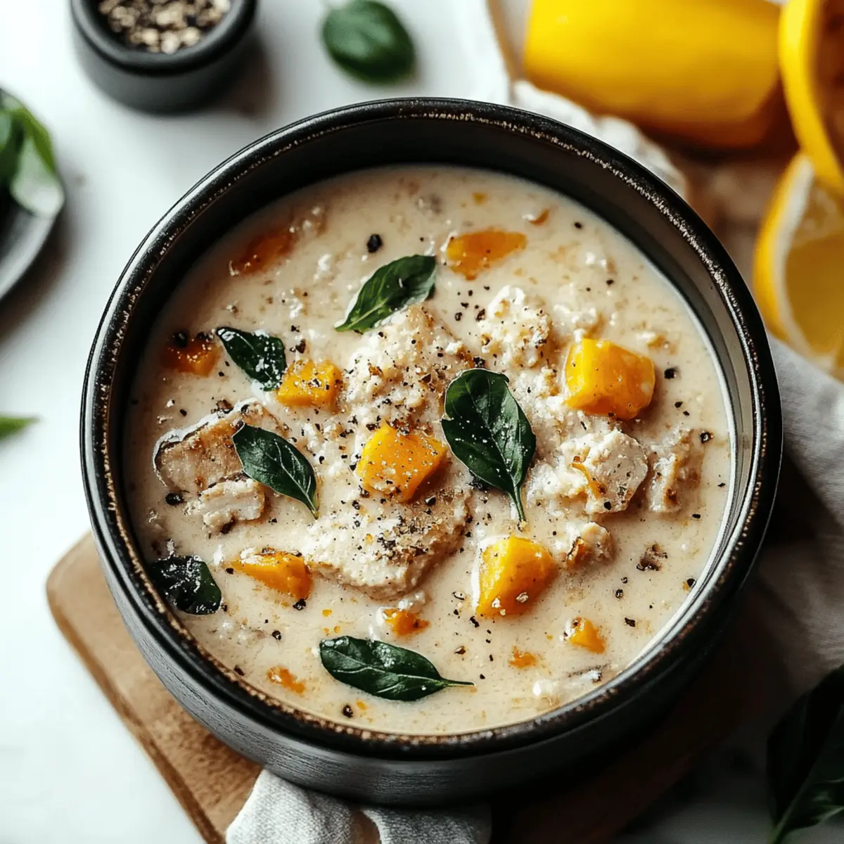 Creamy Italian Ground Chicken Soup