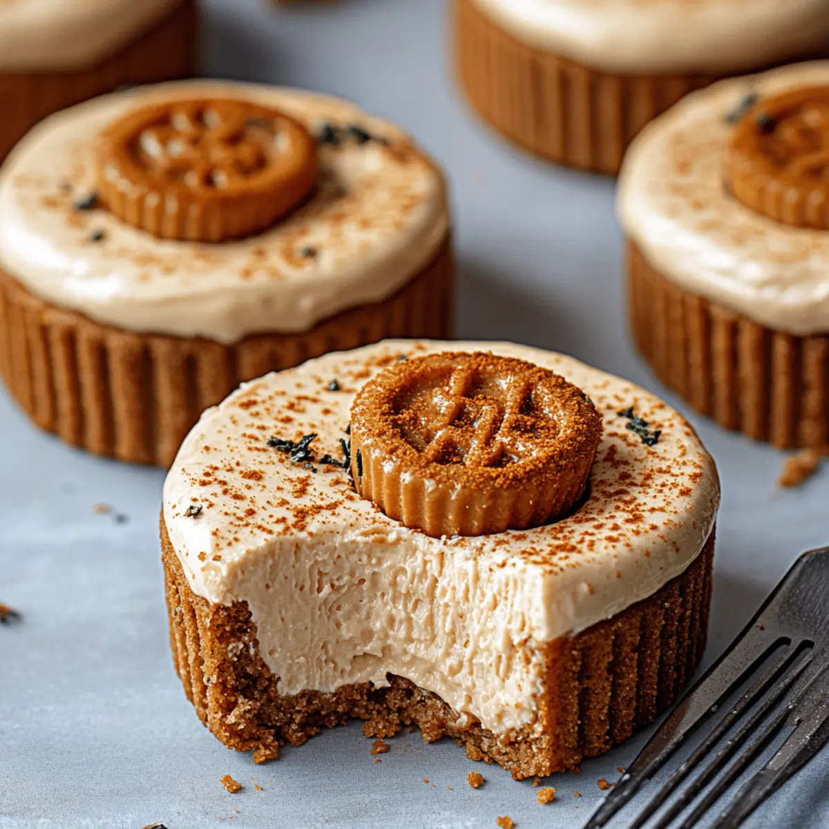 No Bake Mini Biscoff Cheesecakes