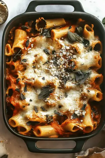 Pasta Bake with Pumpkin Tomato Sauce