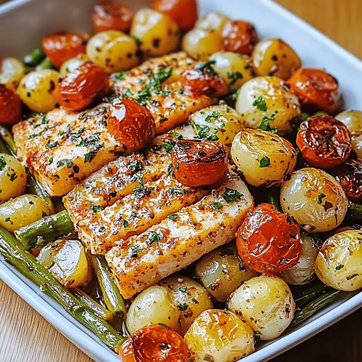 Sheetpan Salmon and Potatoes With Veggies