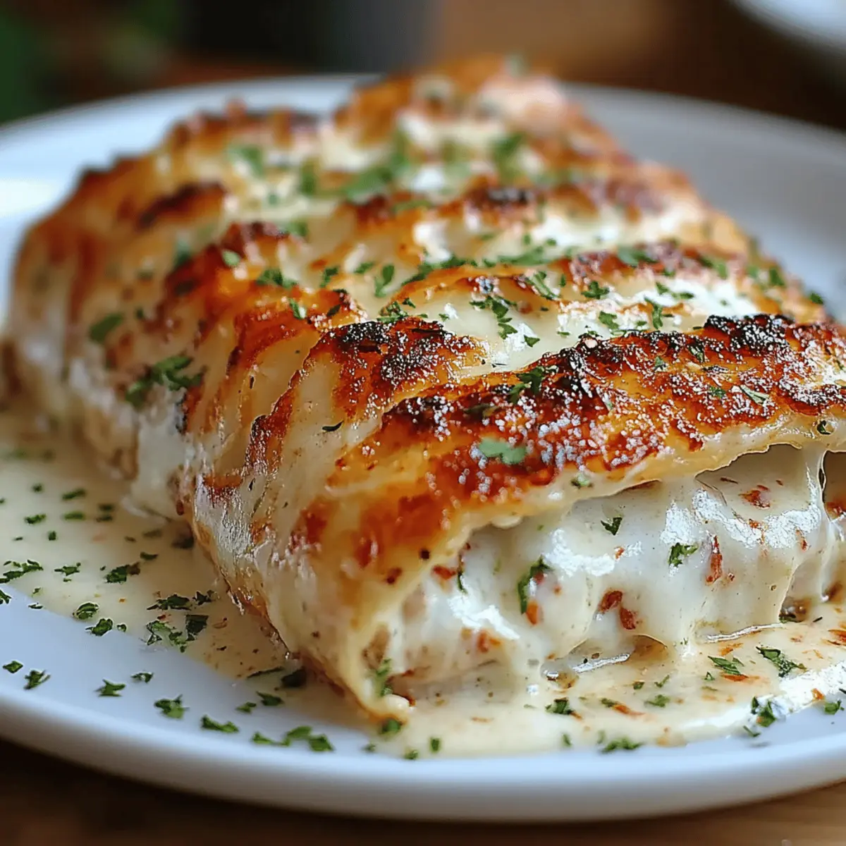 Chicken Alfredo Lasagna Rolls