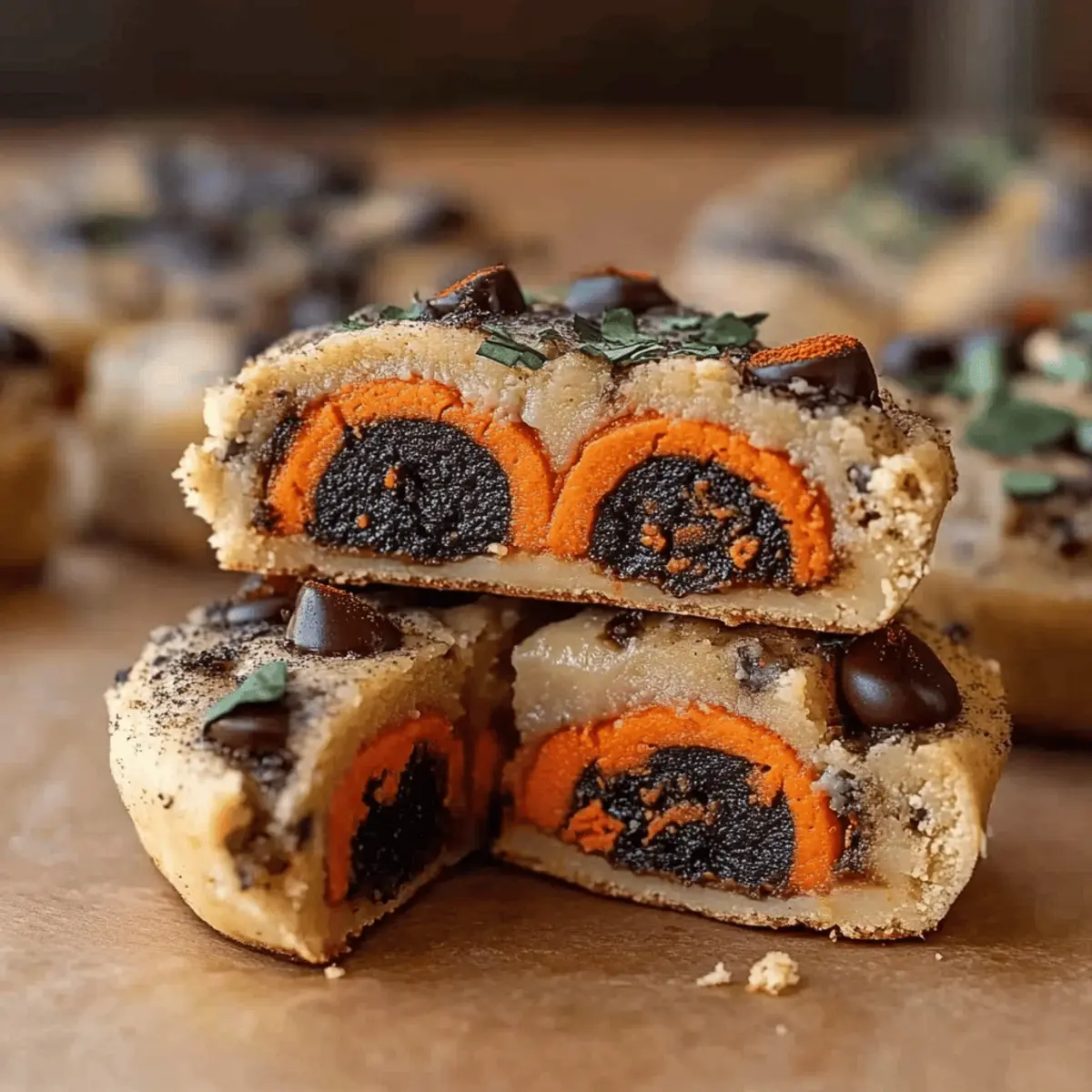 Halloween Oreo Stuffed Chocolate Chip Cookies