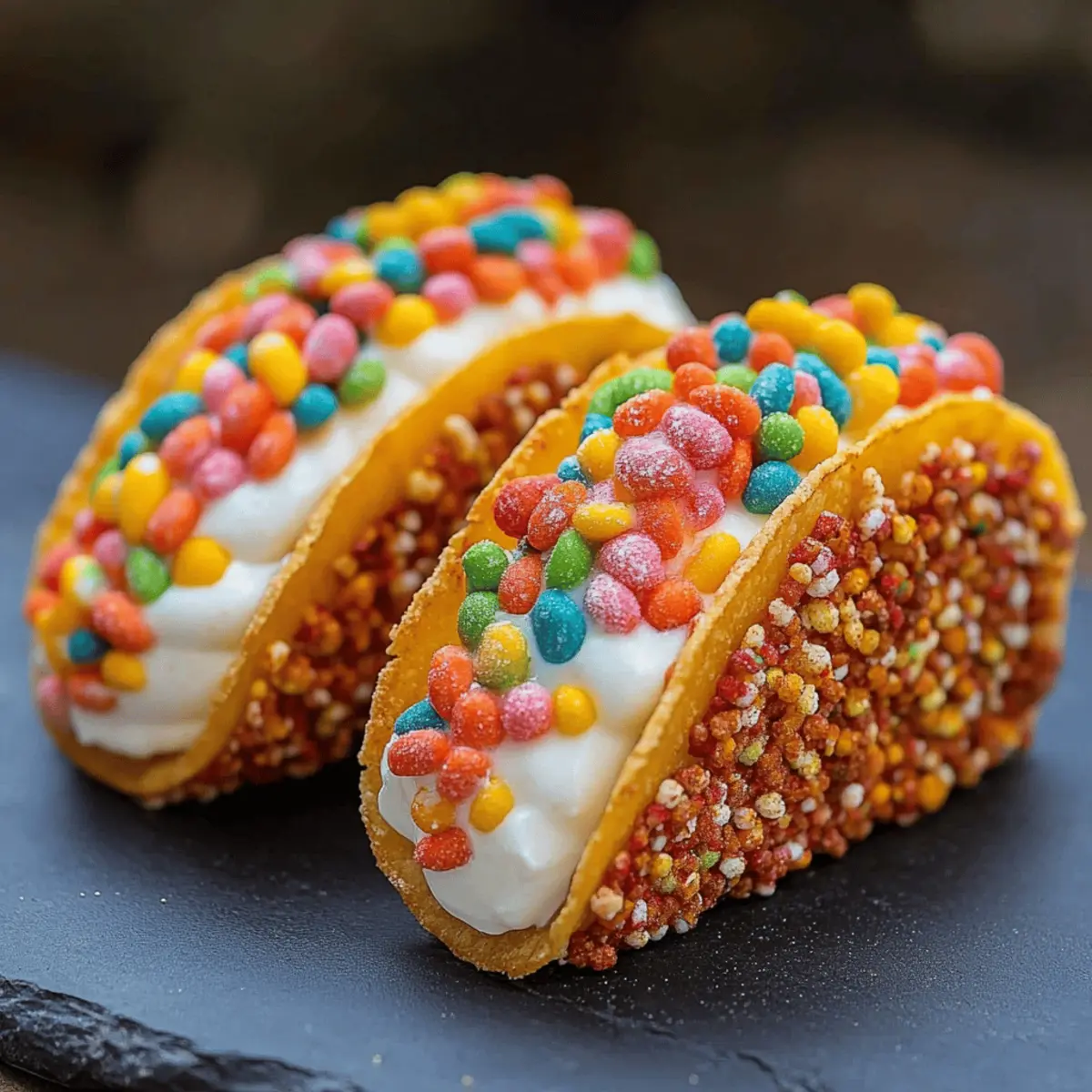 Fruity Pebbles Cheesecake Tacos