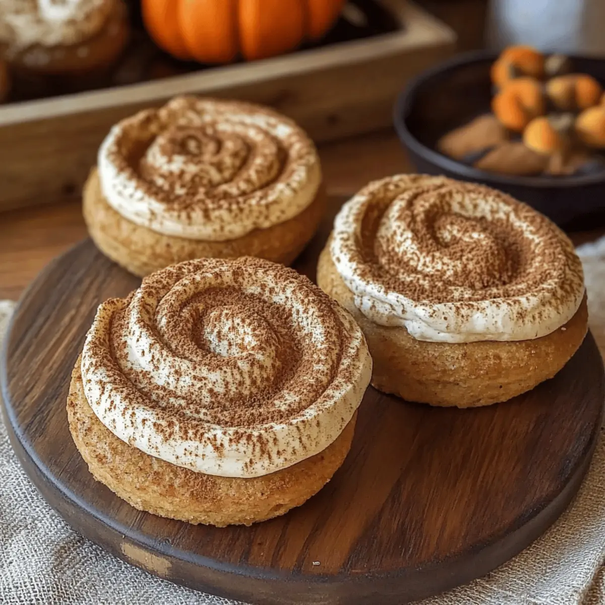Soft Pumpkin Cookies with Cinnamon Frosting