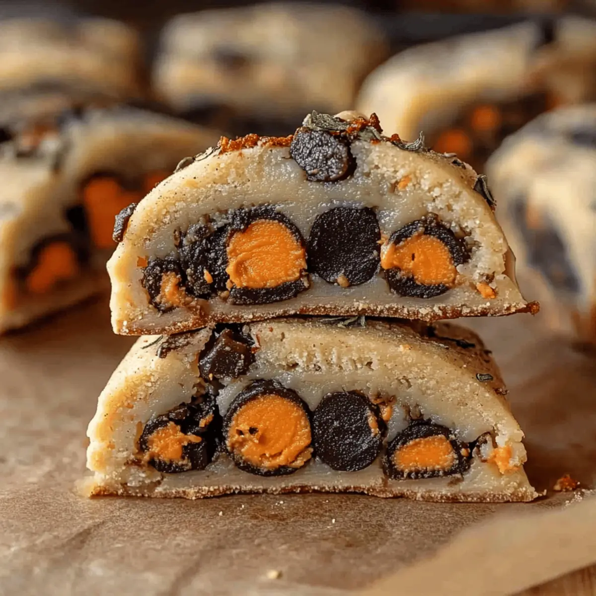 Halloween Oreo Stuffed Chocolate Chip Cookies