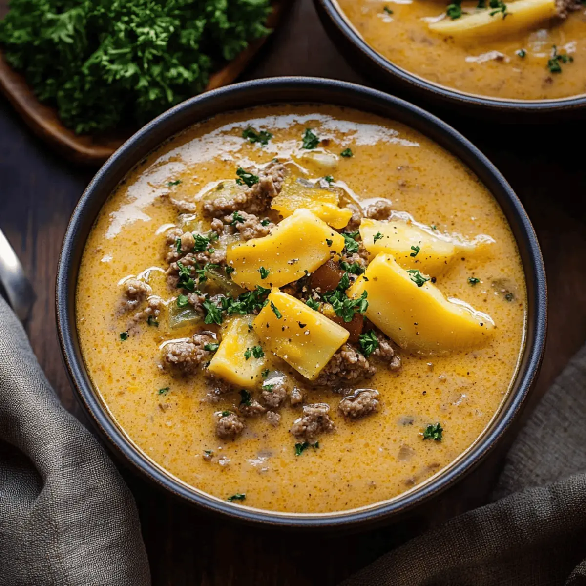 Cheesy Beef and Potato Soup