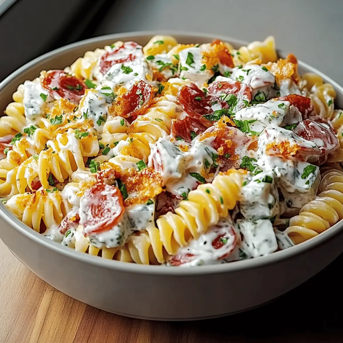 Creamy Bacon Ranch Pasta Salad