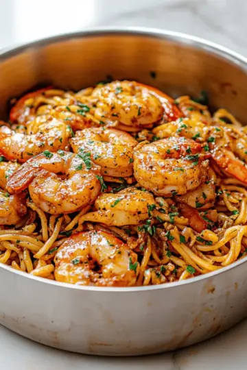 Old Bay Garlic Shrimp Pasta