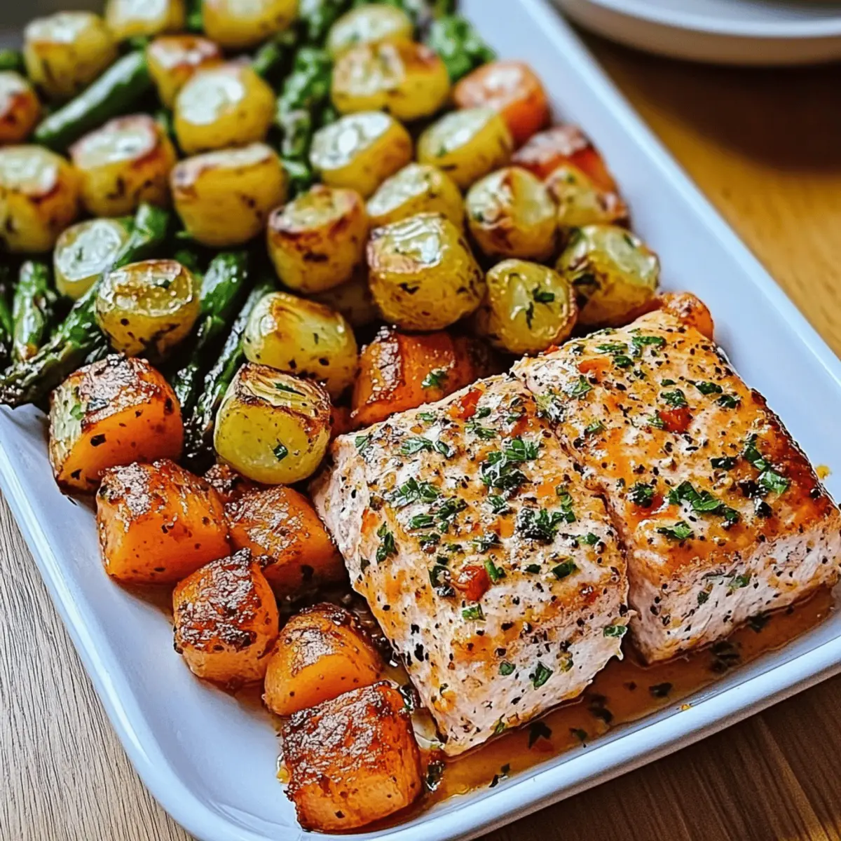 Sheetpan Salmon and Potatoes With Veggies