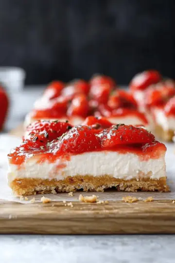 No-Bake Strawberry Cheesecake Bars