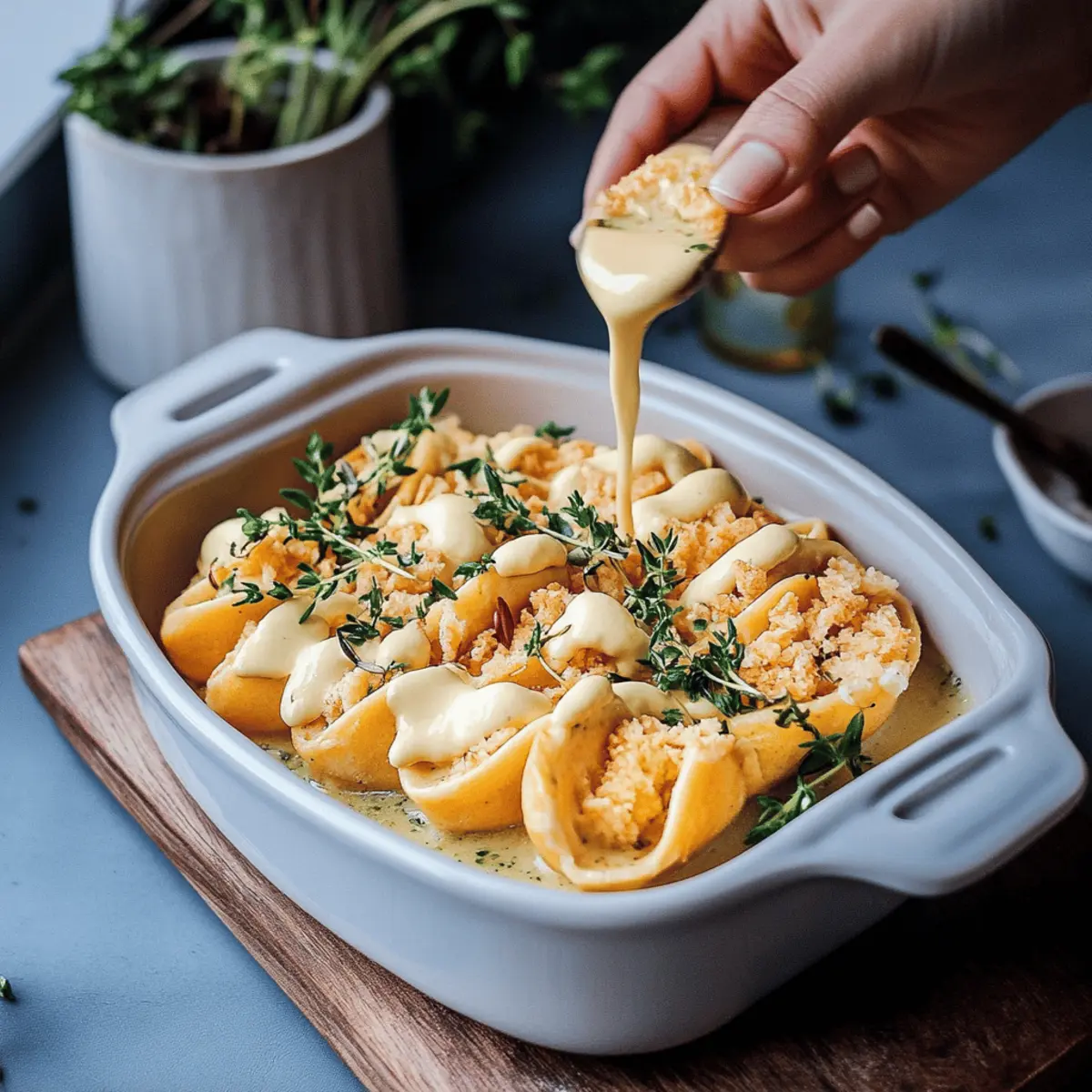 Vegan Pumpkin Ricotta Stuffed Shells