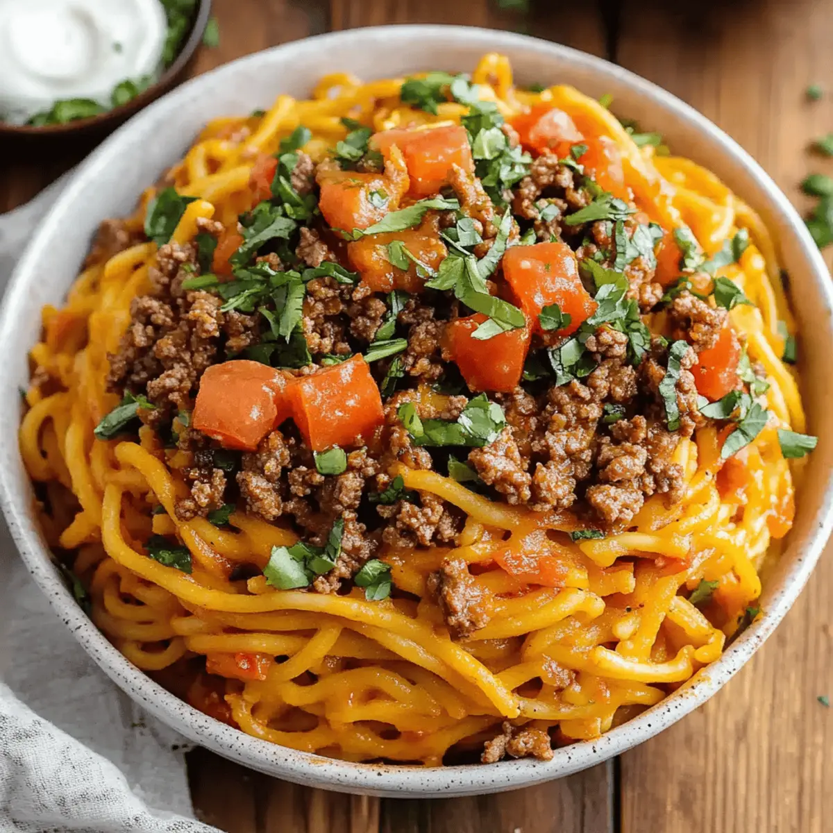 One-Pot Taco Spaghetti