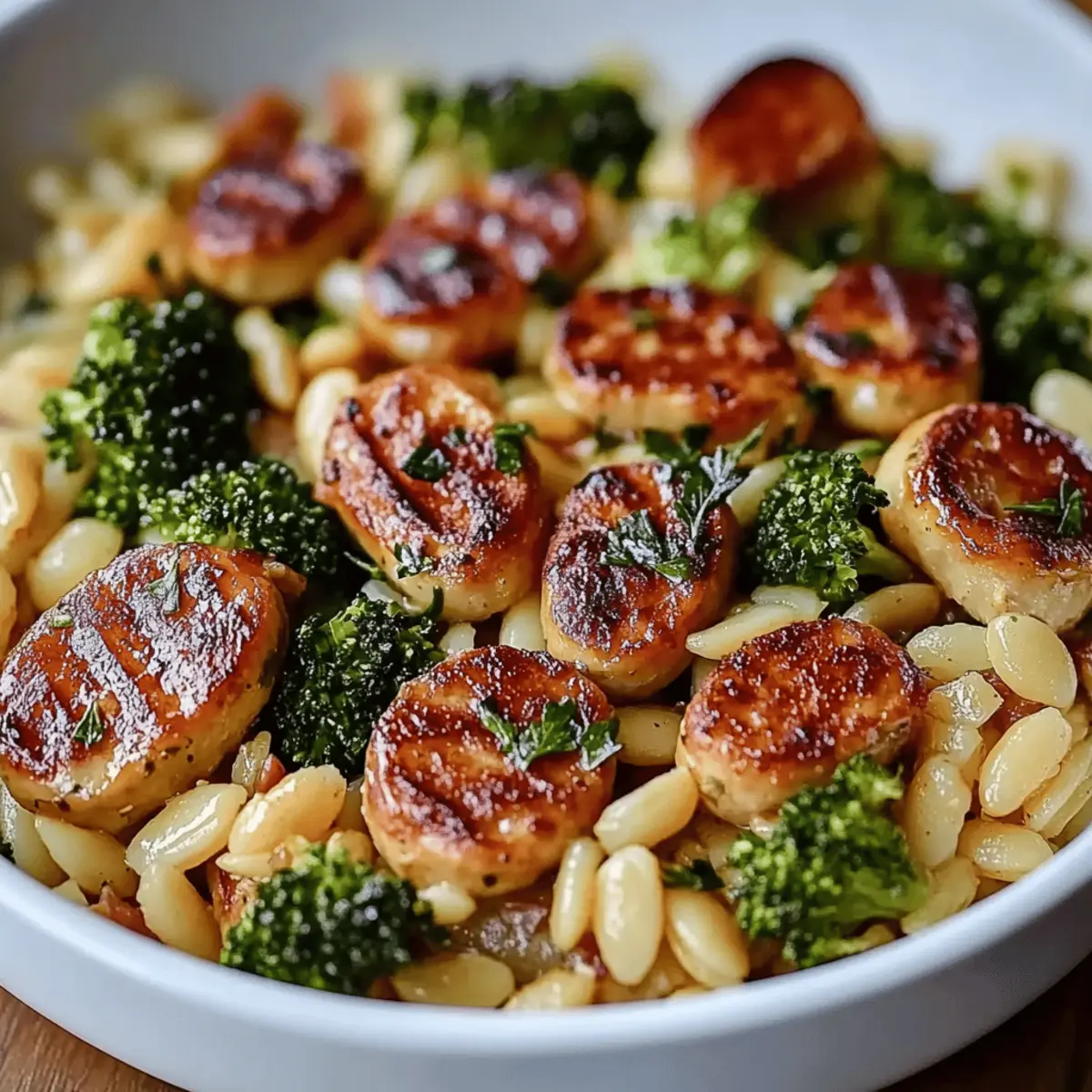 Chicken Sausage and Broccoli Orzo