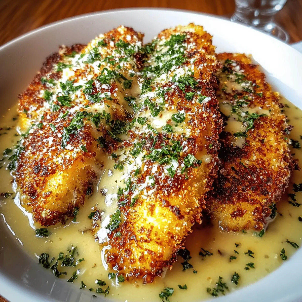 Crispy Parmesan Chicken with Garlic Sauce