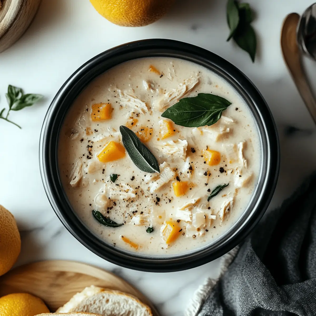 Creamy Italian Ground Chicken Soup