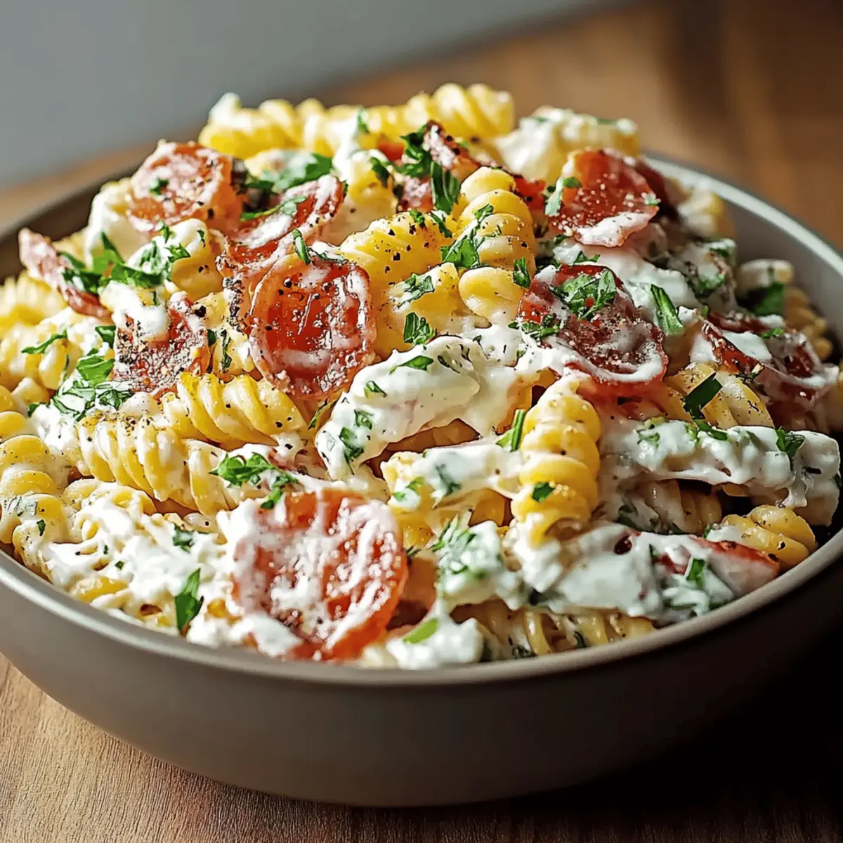 Creamy Bacon Ranch Pasta Salad