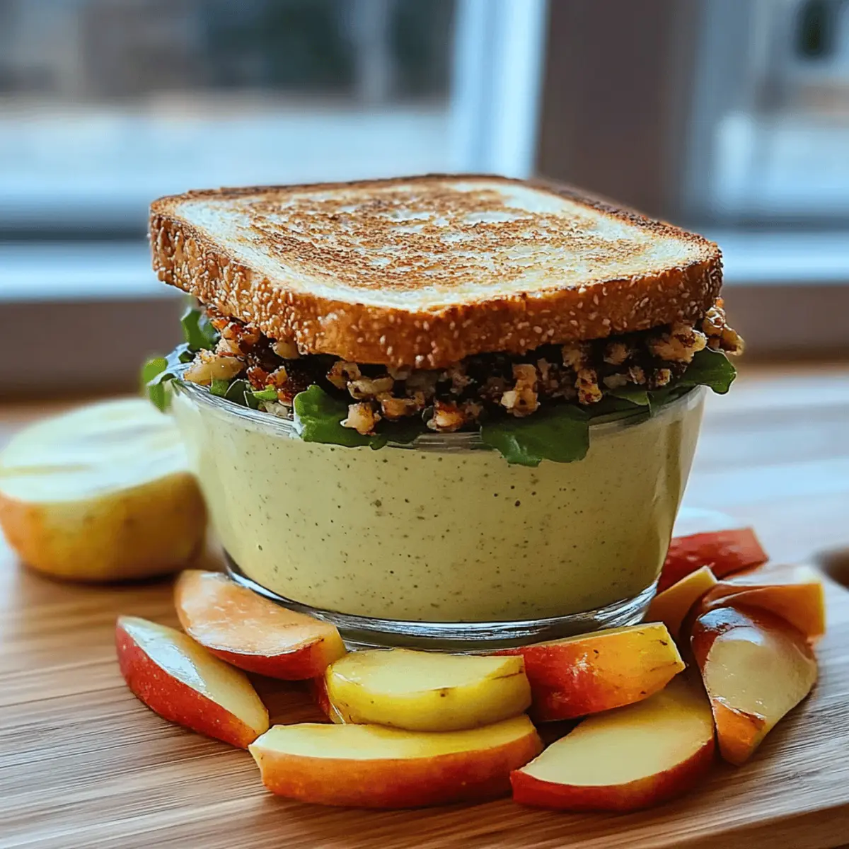 Crunchy Apple Sandwich with Granola & Yogurt Snack