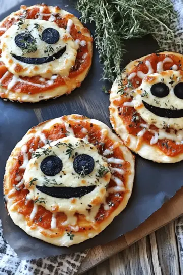 Halloween Mini Pizzas
