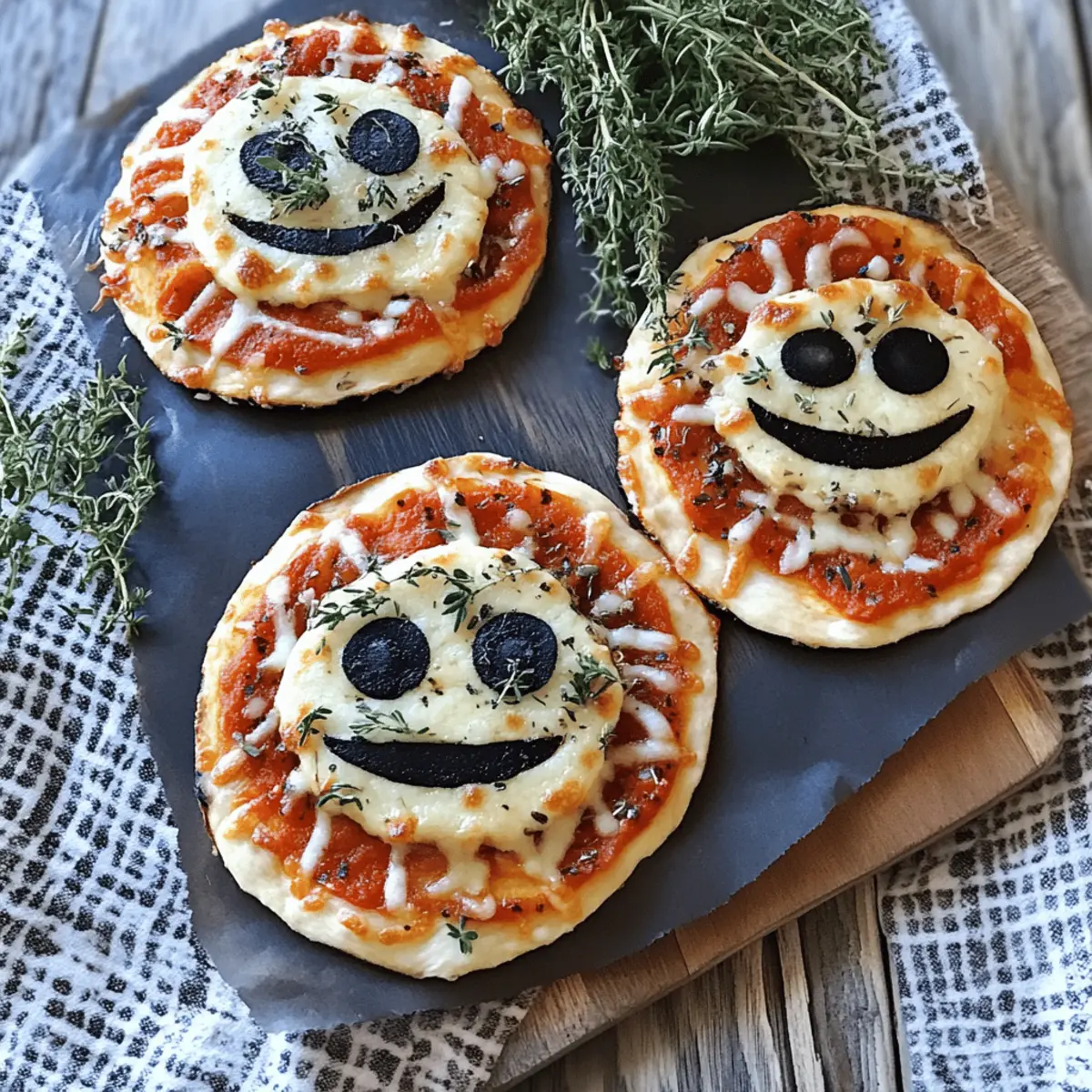Halloween Mini Pizzas