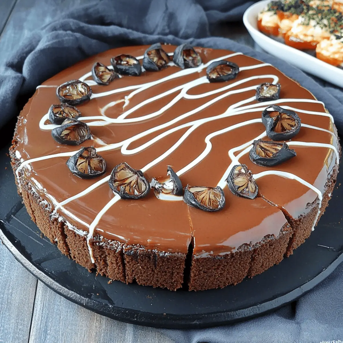 Chocolate Spiderweb Cheesecake