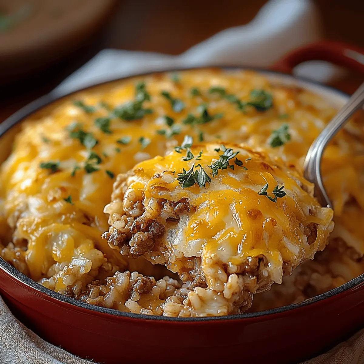 Cheesy Hamburger Rice Casserole