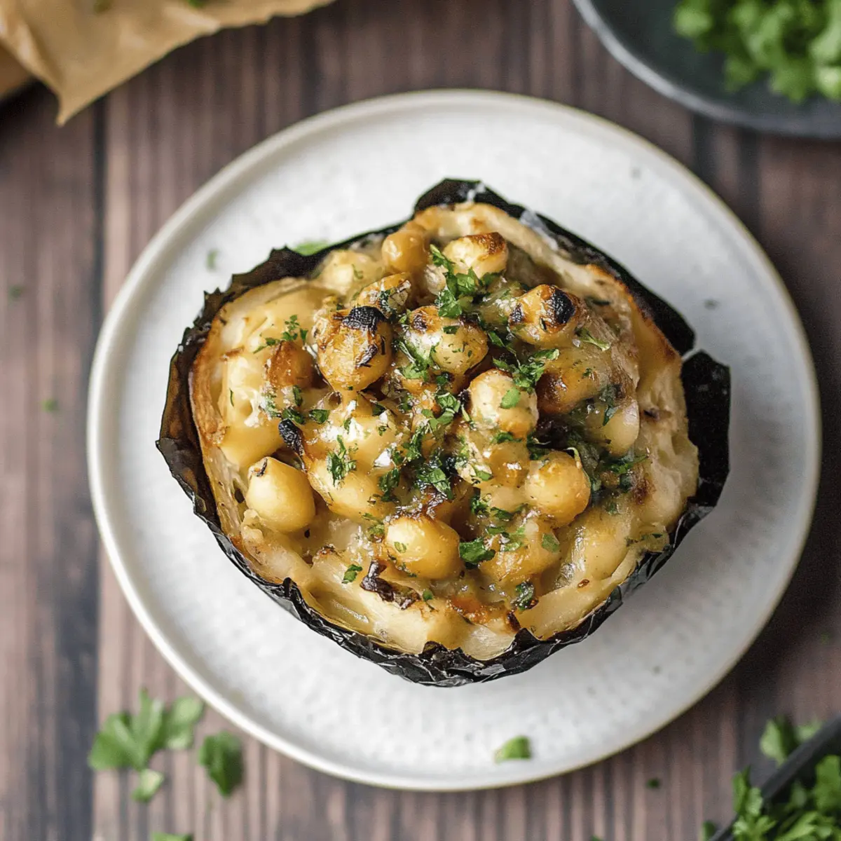 Curried Chickpea Stuffed Acorn Squash