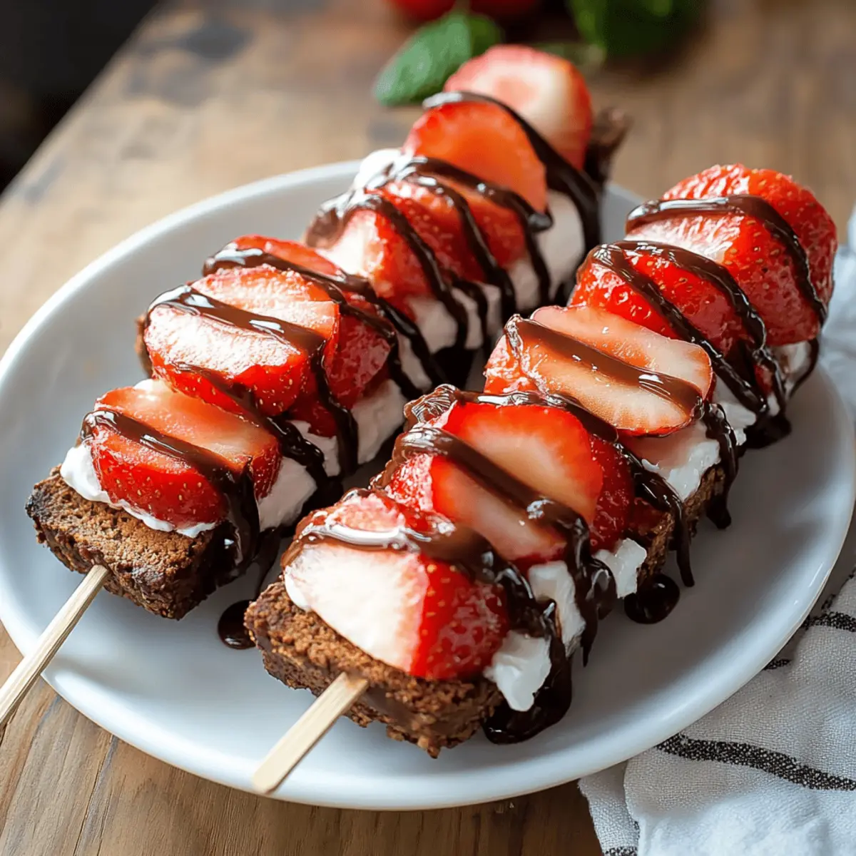 Strawberry Brownie Kabobs