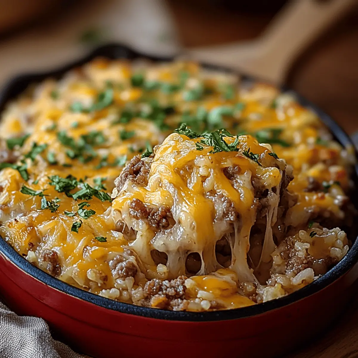 Cheesy Hamburger Rice Casserole