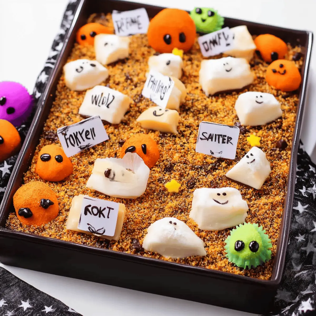 Halloween Graveyard Chocolate Poke Cake