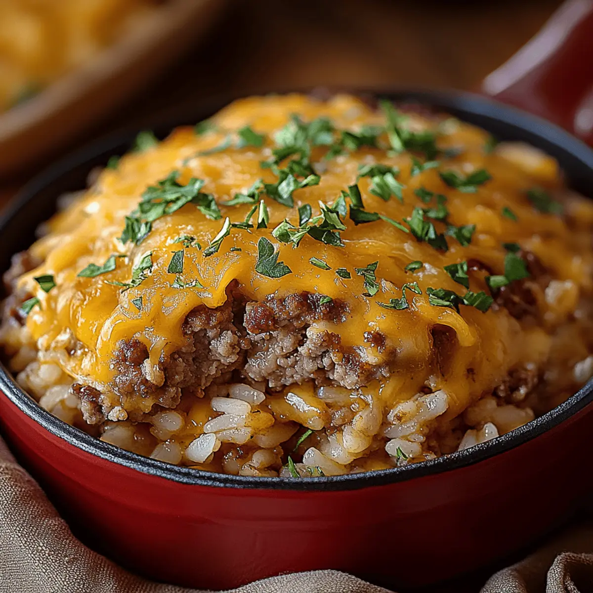 Cheesy Hamburger Rice Casserole