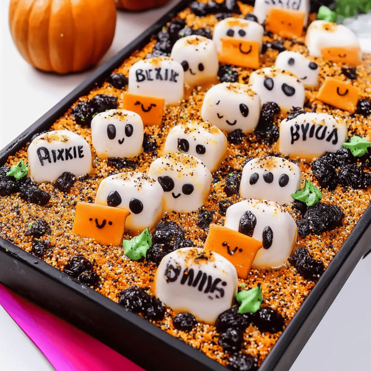 Halloween Graveyard Chocolate Poke Cake