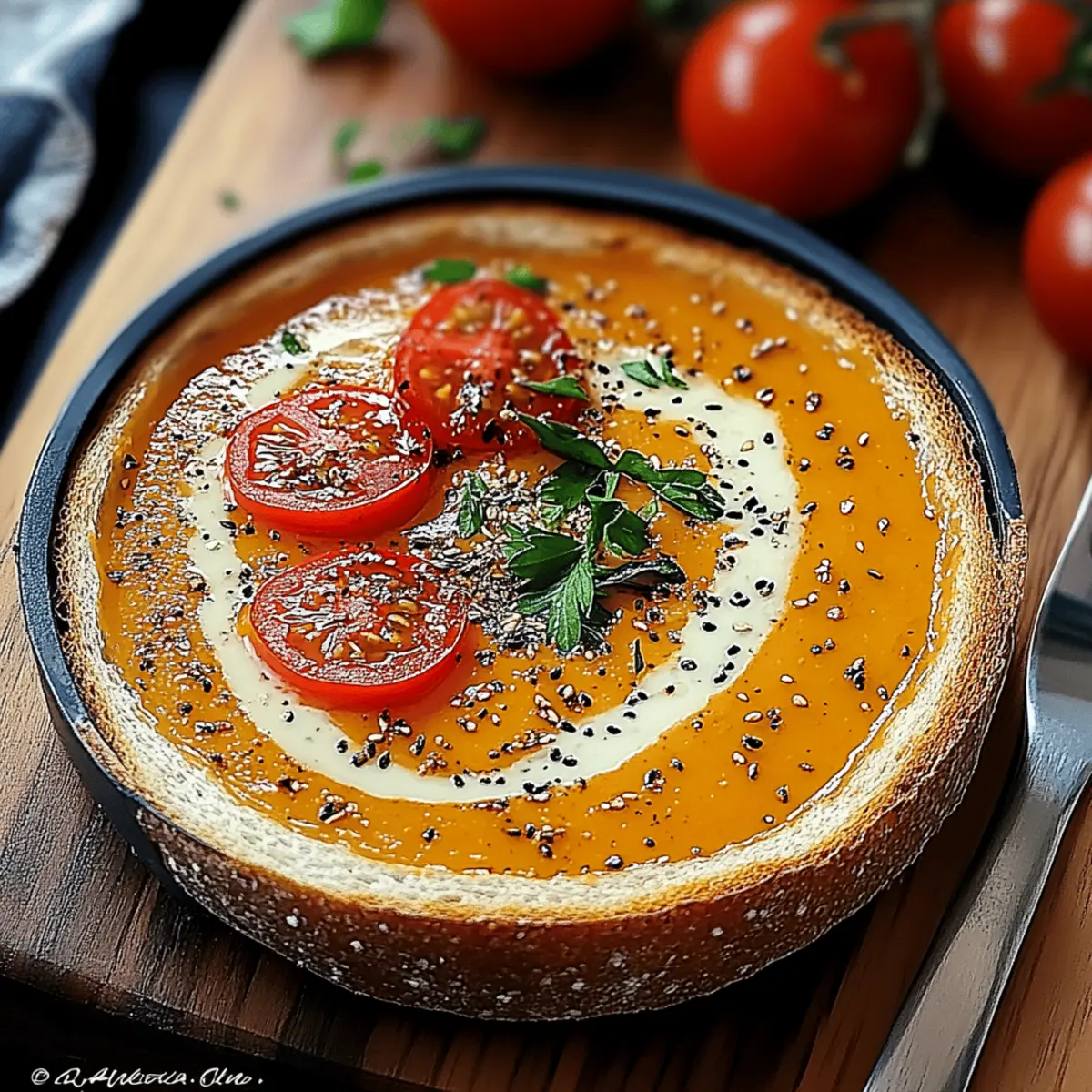 Creamy Roasted Garlic Tomato Soup