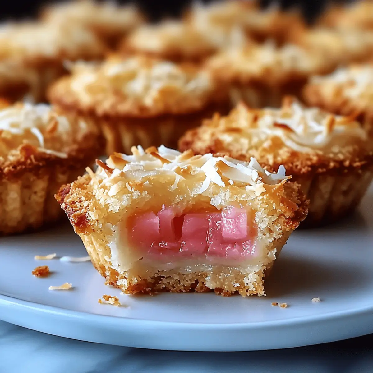 Rhubarb Coconut Macaroon Tarts