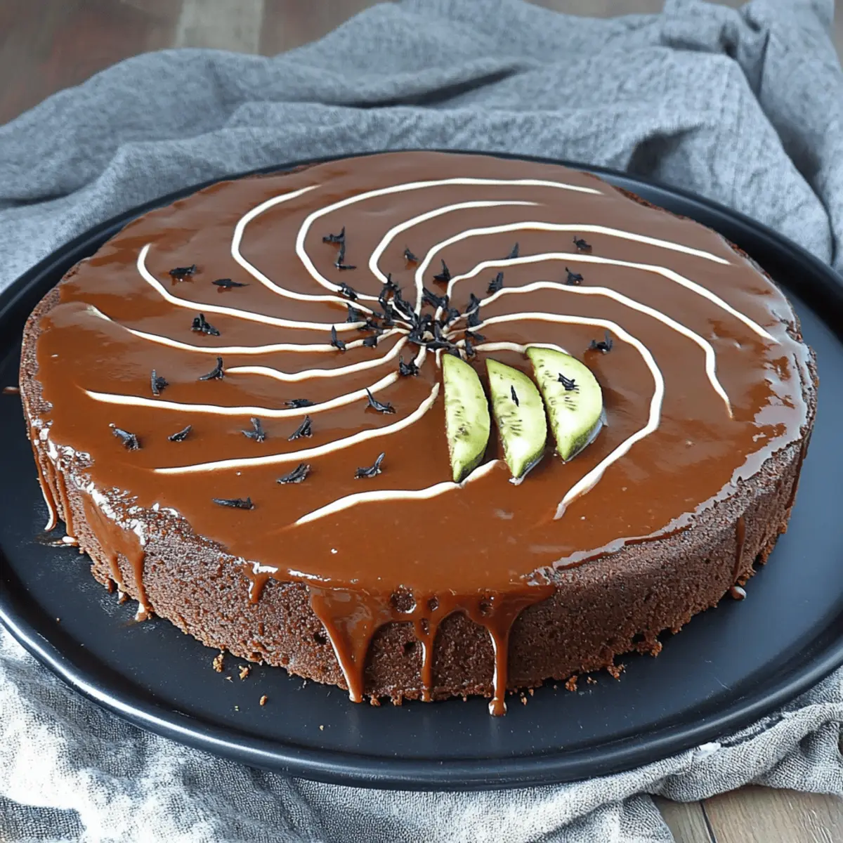 Chocolate Spiderweb Cheesecake