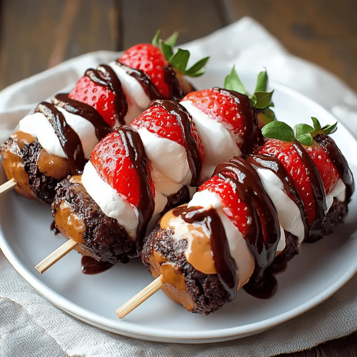 Strawberry Brownie Kabobs