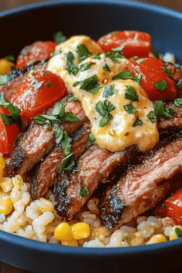 Steak Queso Rice
