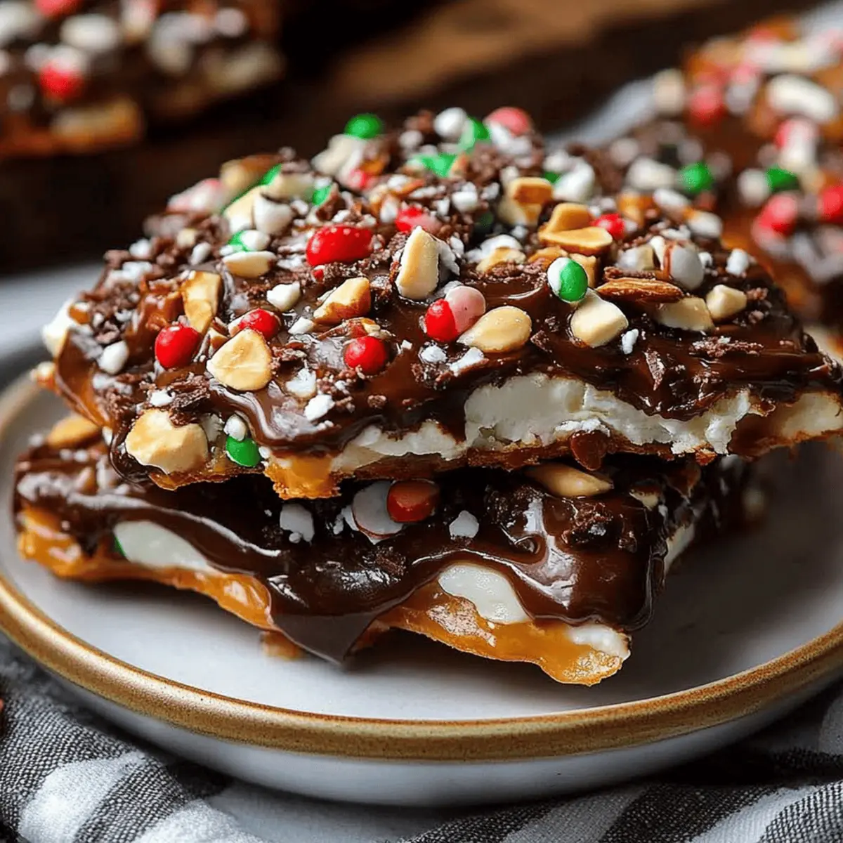 Peppermint Dark Chocolate Pretzel Bark