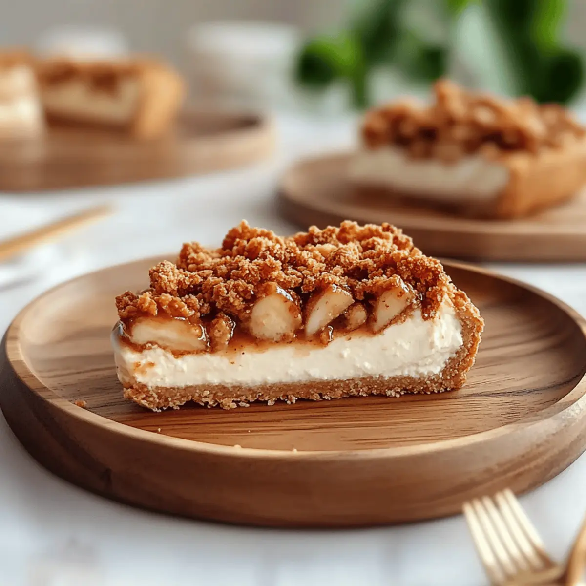 Vegan Apple Crumble Cheesecake