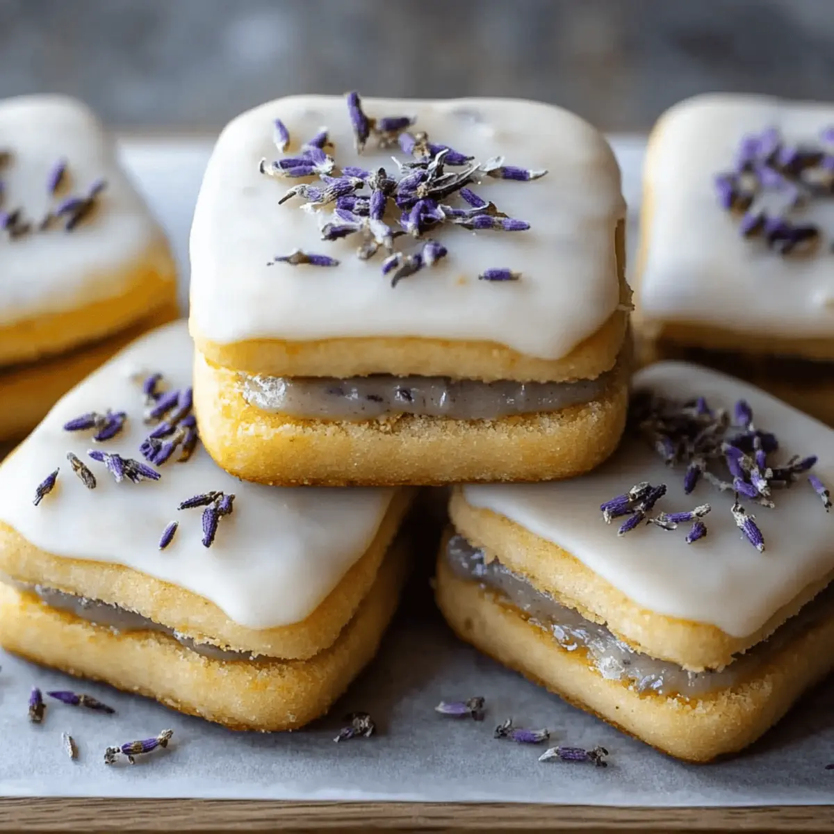 Iced Lemon Lavender Shortbread Cookies