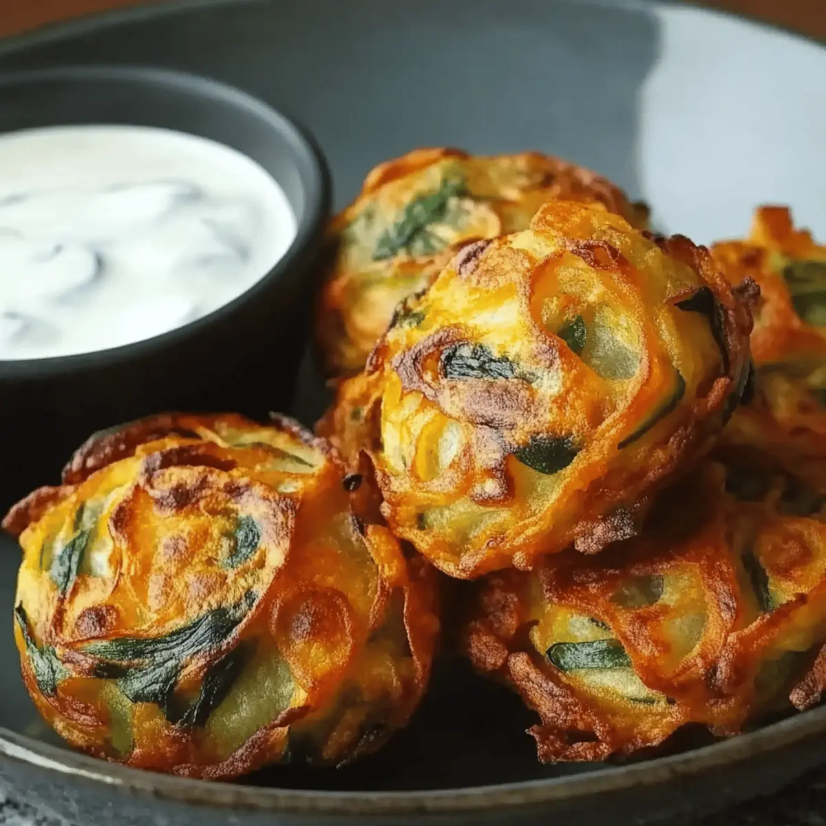 Onion and Spinach Pakoras with Mint Raita