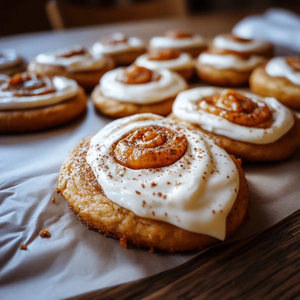 Pumpkin Sugar Cookies with Cream Cheese Frosting